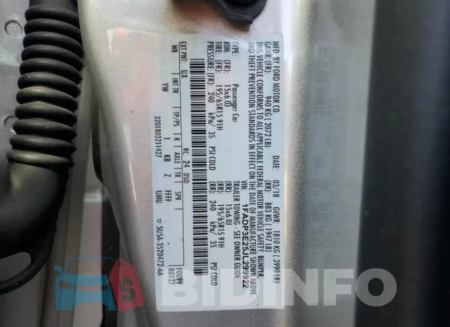 1FADP3E25JL299922 Photo# 13