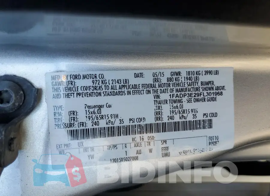 1FADP3E29FL301968 Photo# 12