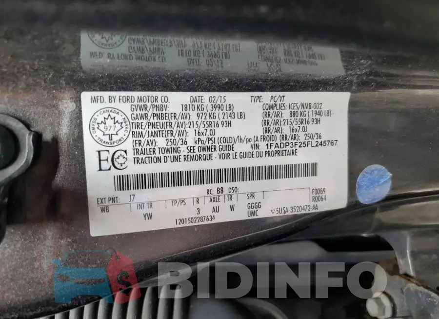 1FADP3F25FL245767 Photo# 13