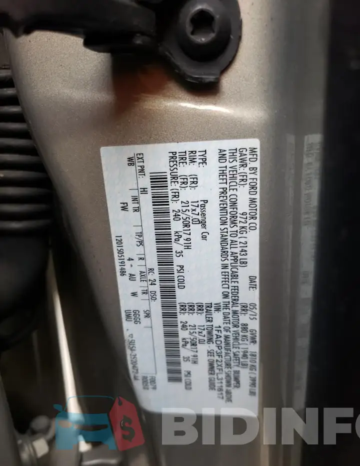 1FADP3F2XFL311617 Photo# 13