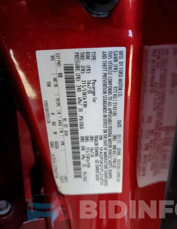 1FADP3K21FL214733 Photo# 12