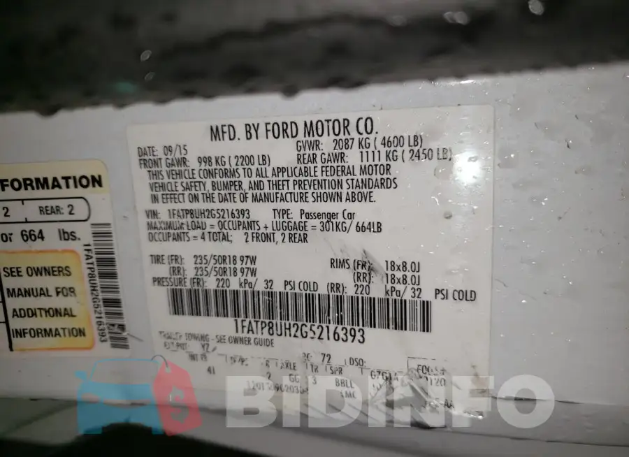 1FATP8UH2G5216393 Photo# 10