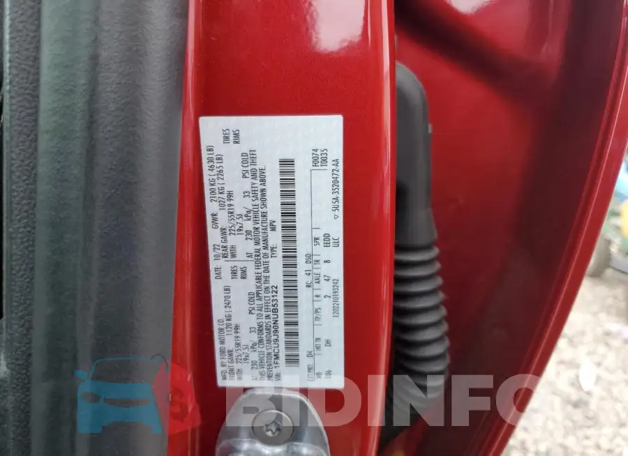 1FMCU9J90NUB53122 Photo# 12