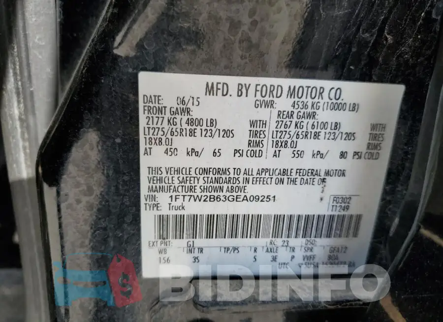 1FT7W2B63GEA09251 Photo# 12