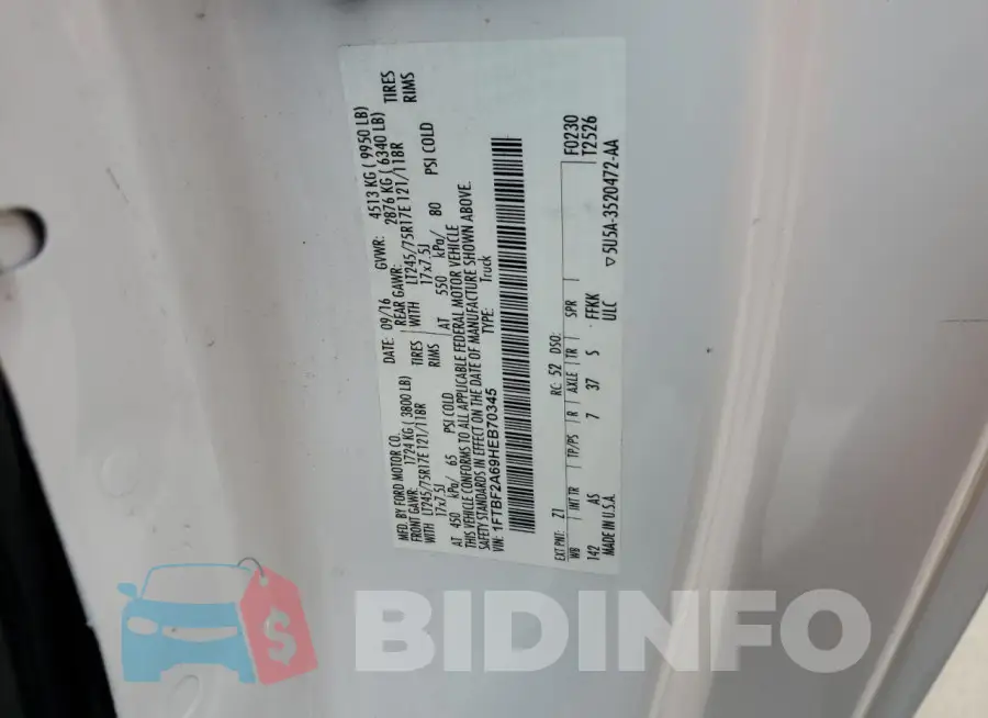 1FTBF2A69HEB70345 Photo# 12