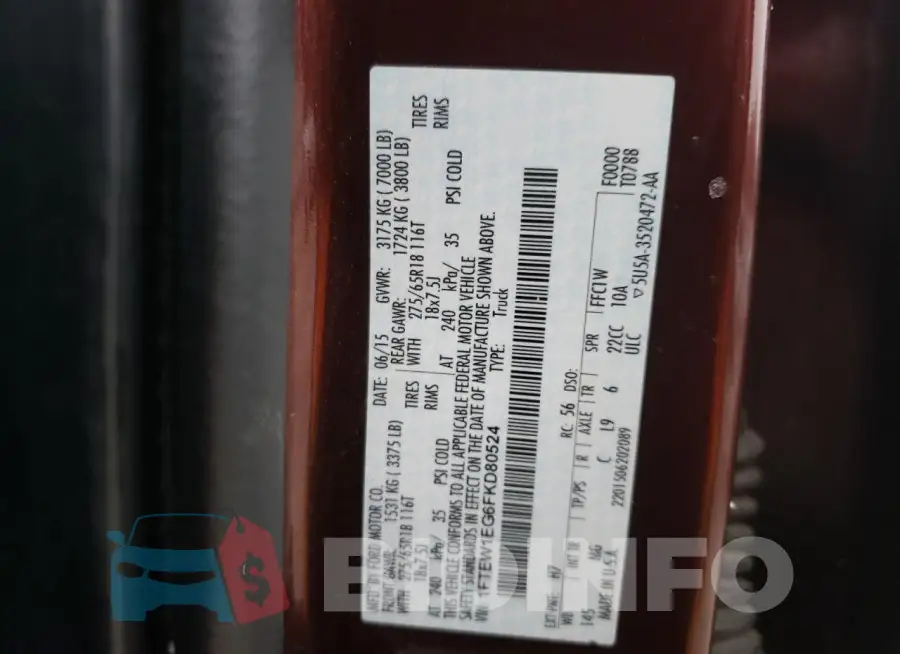 1FTEW1EG6FKD80524 Photo# 12