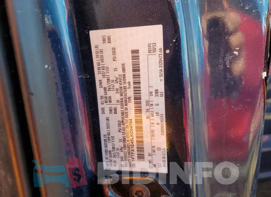 1FTFX1E45LKD04764 Photo# 13