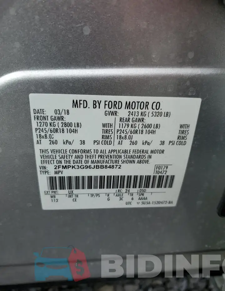 2FMPK3G96JBB84872 Photo# 13