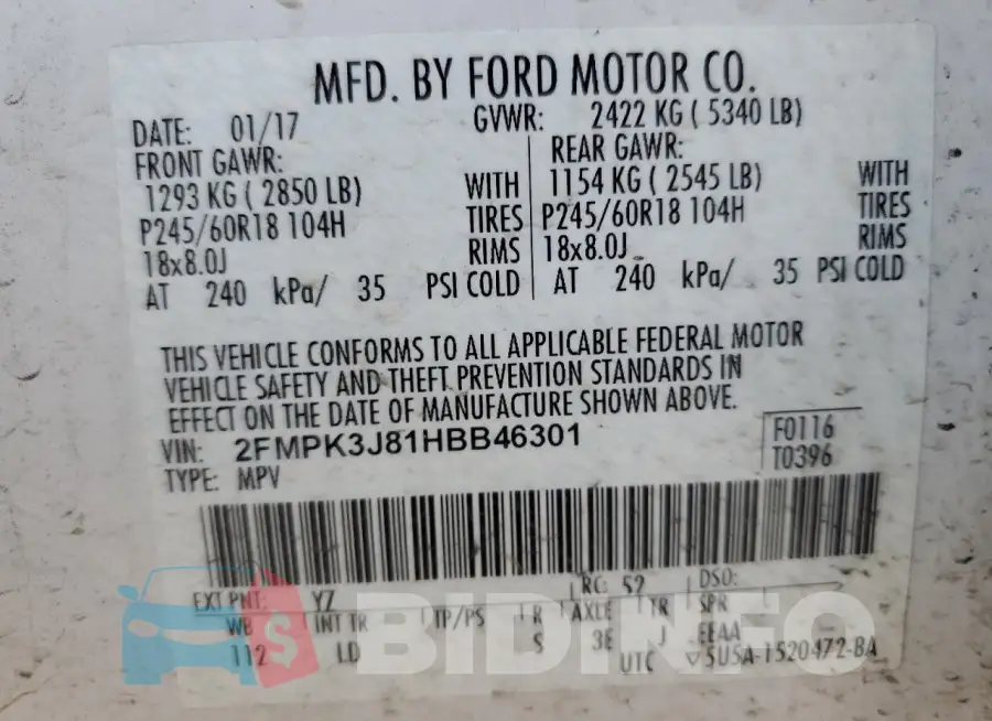 2FMPK3J81HBB46301 Photo# 13