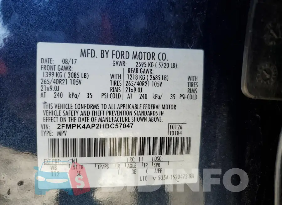 2FMPK4AP2HBC57047 Photo# 12