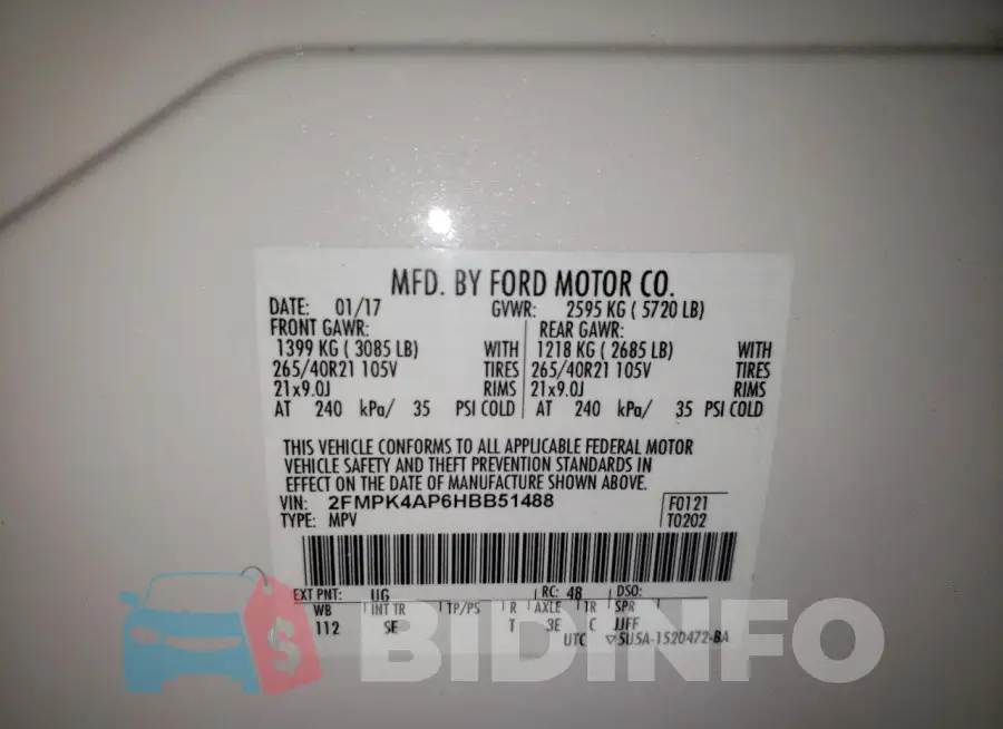 2FMPK4AP6HBB51488 Photo# 13