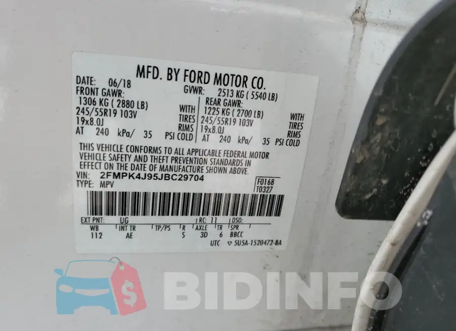 2FMPK4J95JBC29704 Photo# 14