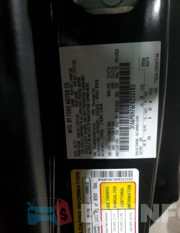3FA6P0H76FR253183 Photo# 12
