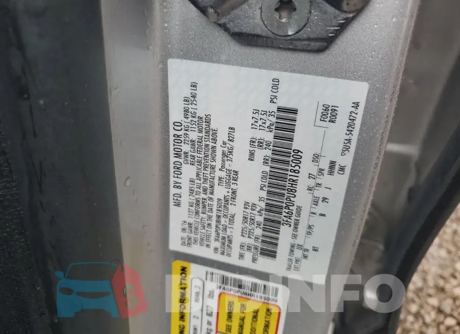 3FA6P0PU8HR185009 Photo# 12