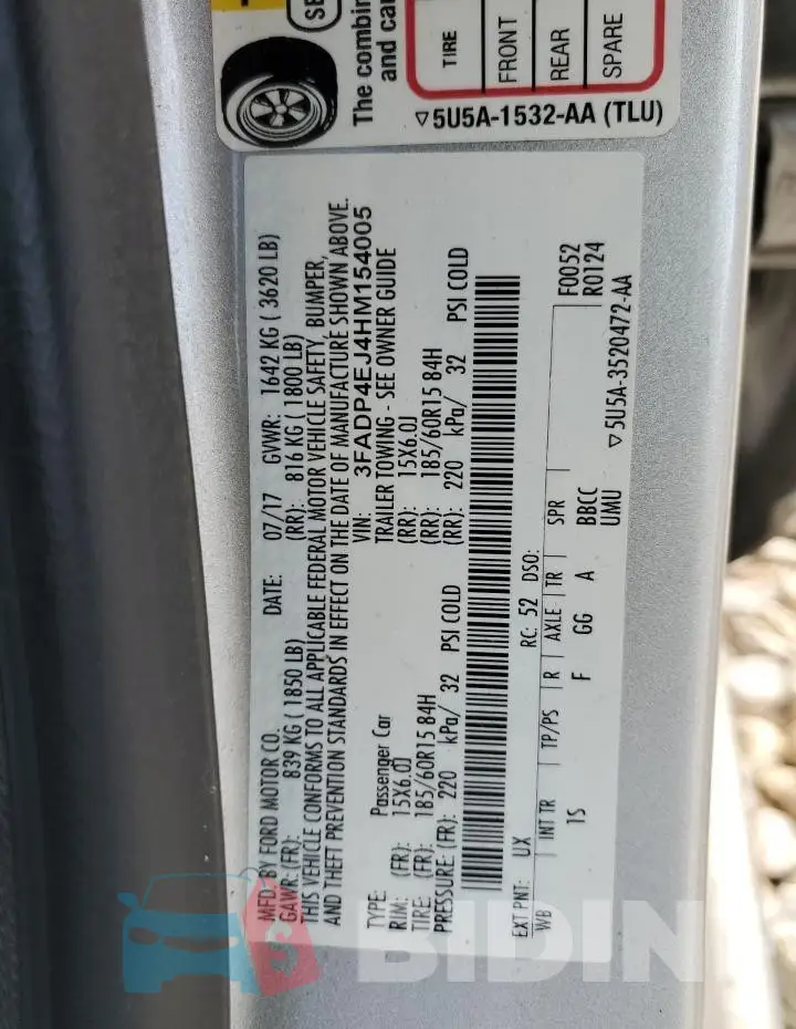 3FADP4EJ4HM154005 Photo# 13