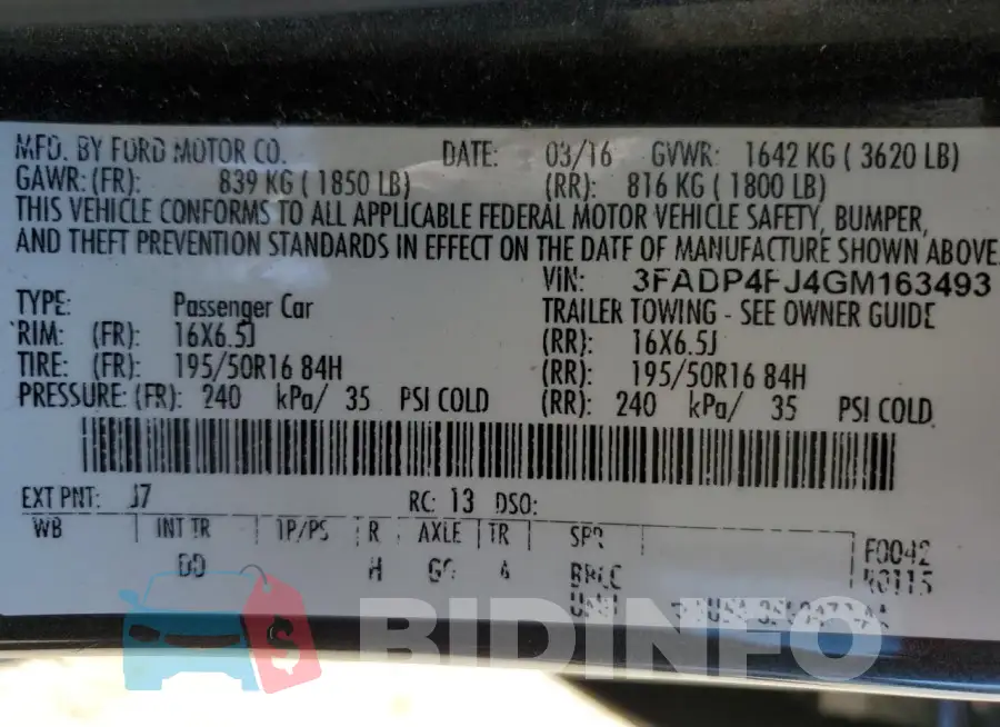 3FADP4FJ4GM163493 Photo# 12