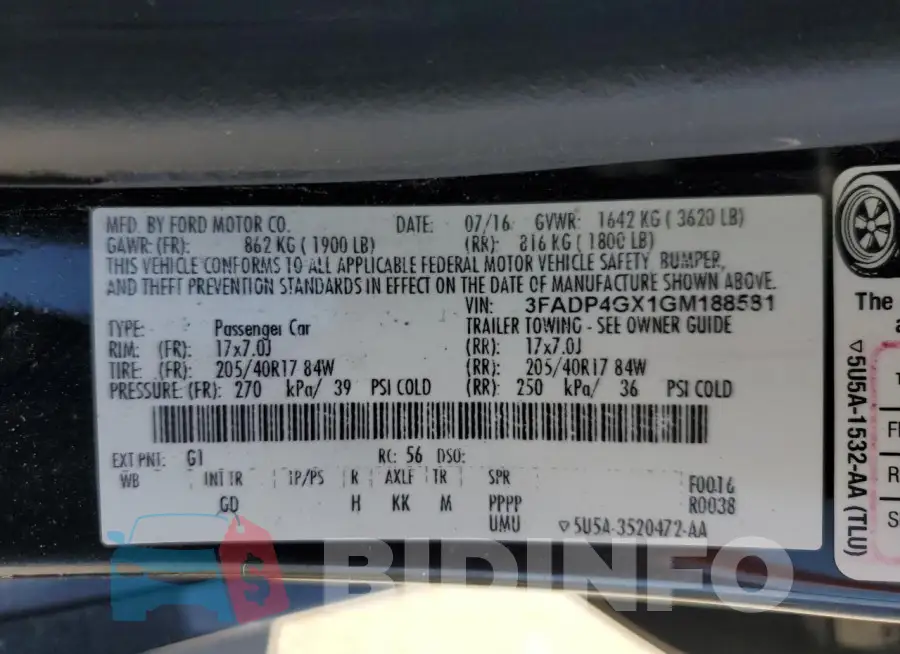 3FADP4GX1GM188581 Photo# 12