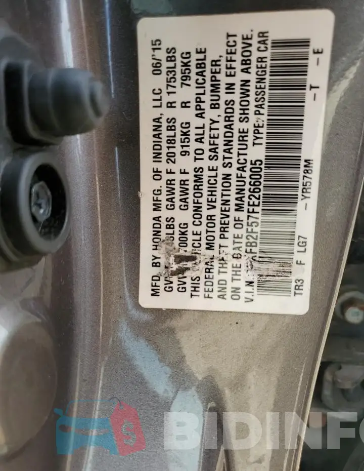 19XFB2F57FE266005 Photo# 12