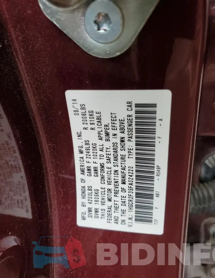 1HGCR2F35FA024220 Photo# 12