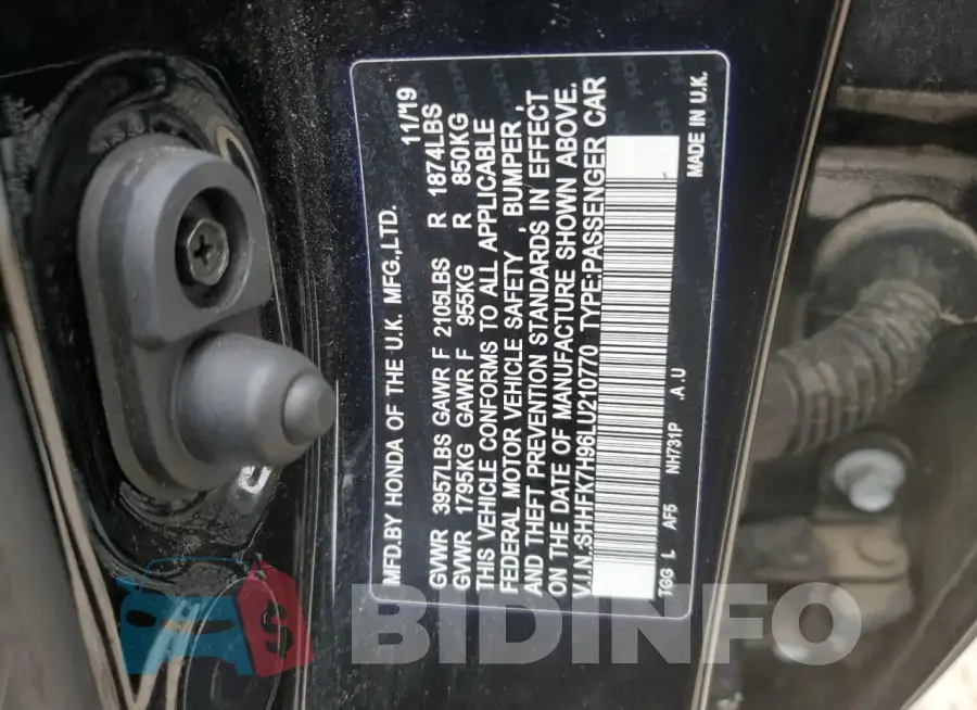 SHHFK7H96LU210770 Photo# 12
