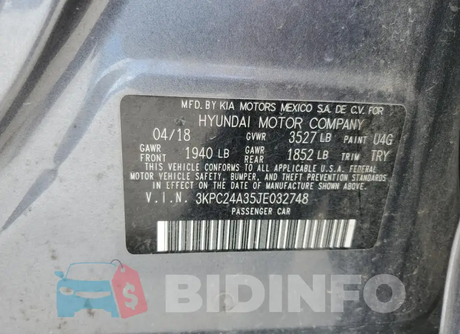 3KPC24A35JE032748 Photo# 12