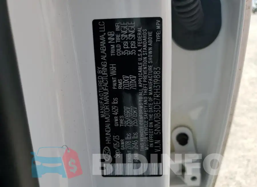 5NMJB3DE7RH319883 Photo# 14
