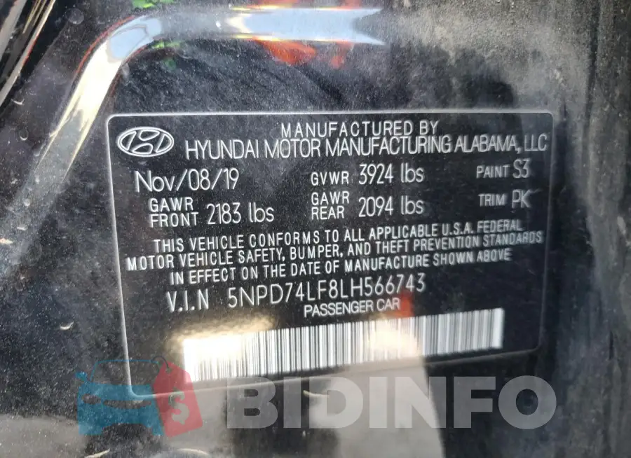 5NPD74LF8LH566743 Photo# 13