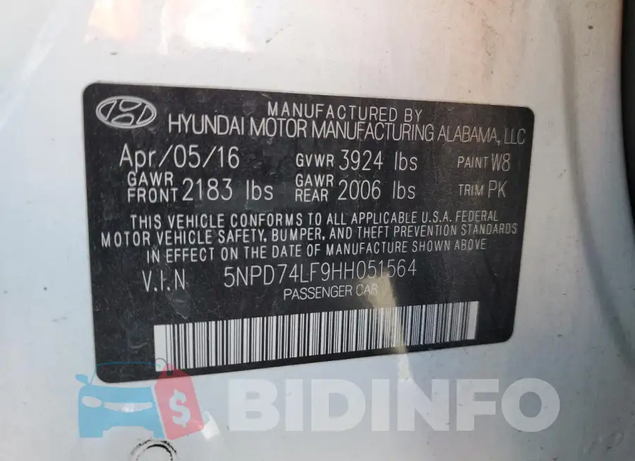 5NPD74LF9HH051564 Photo# 12
