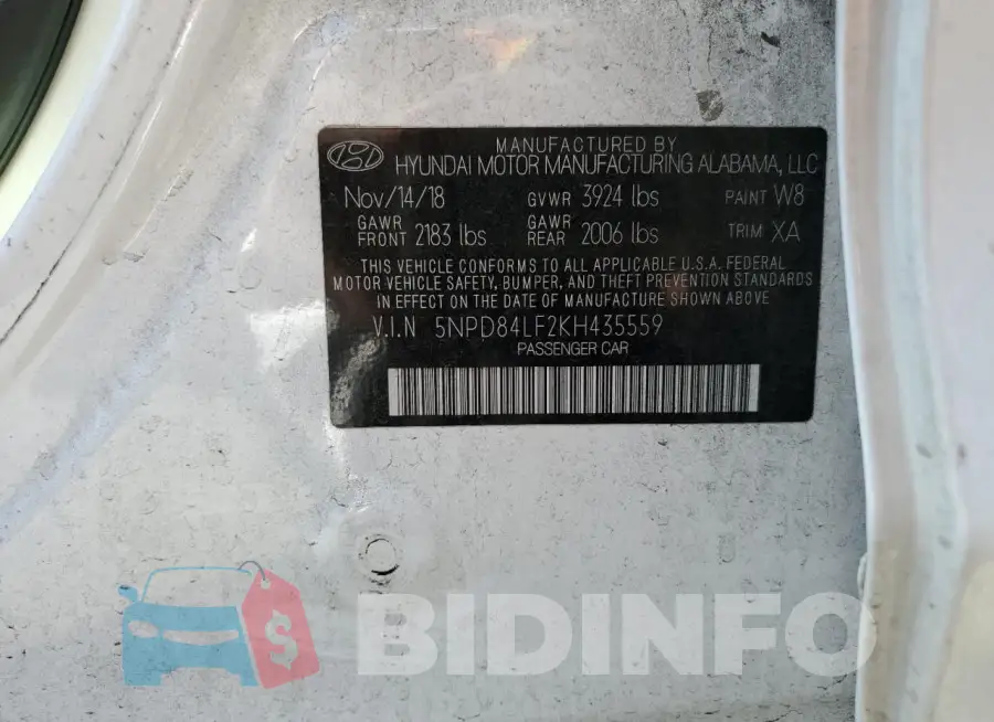 5NPD84LF2KH435559 Photo# 12