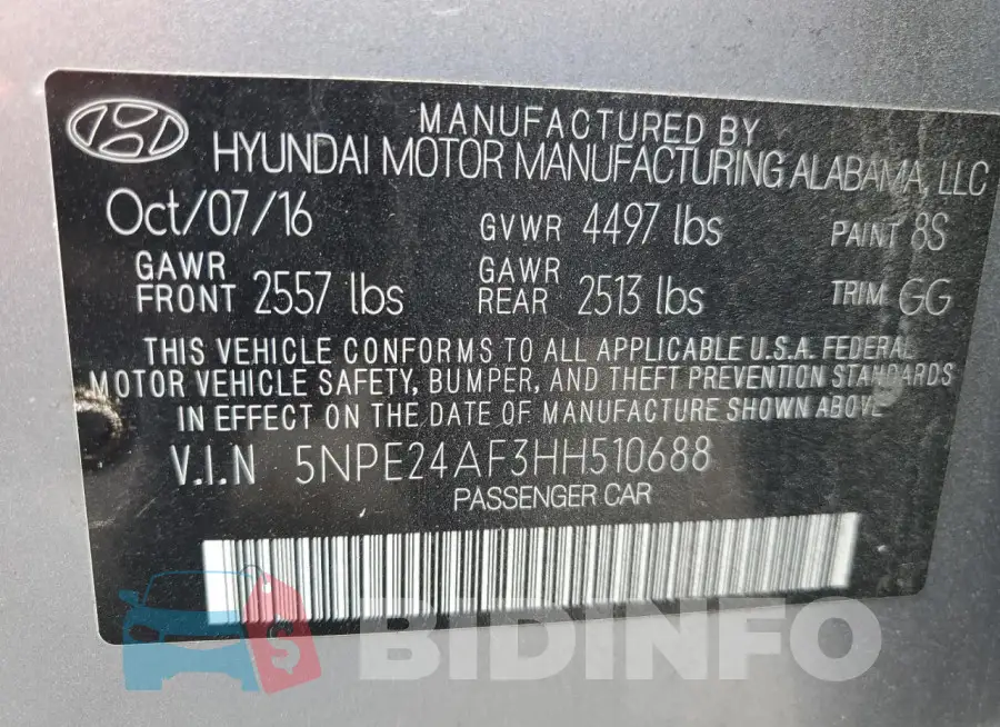5NPE24AF3HH510688 Photo# 12