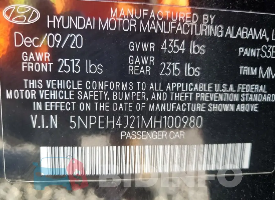 5NPEH4J21MH100980 Photo# 12