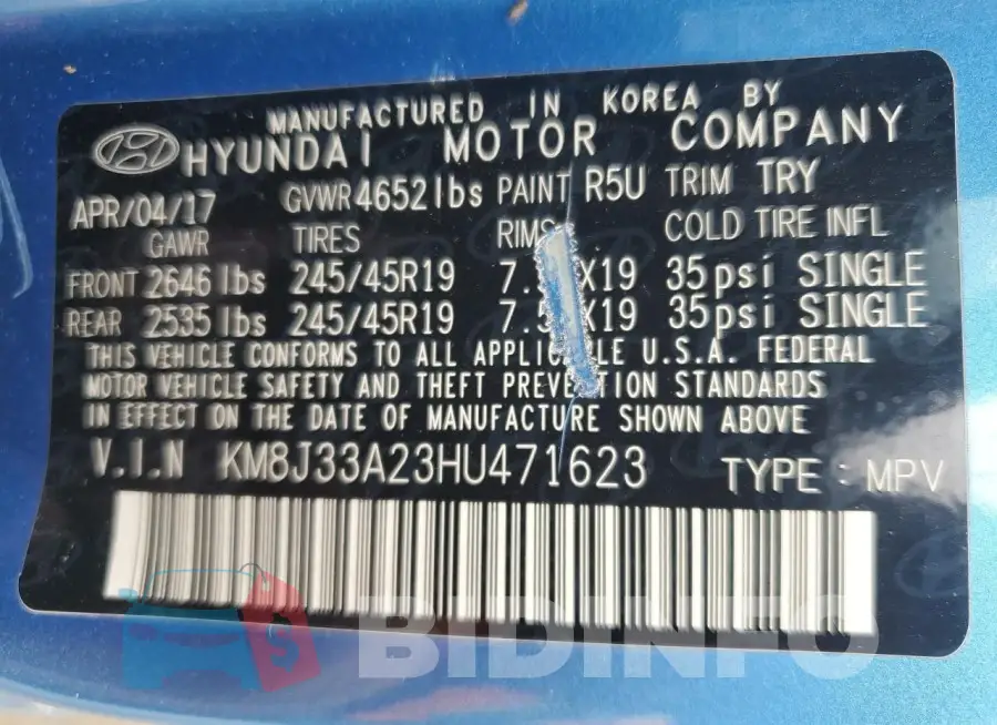 KM8J33A23HU471623 Photo# 13