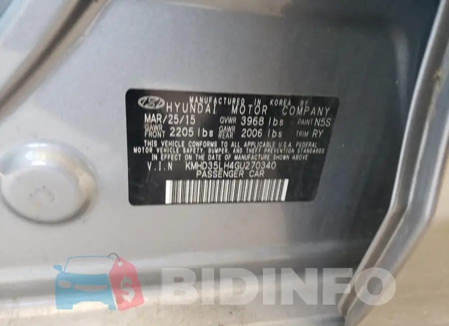 KMHD35LH4GU270340 Photo# 12