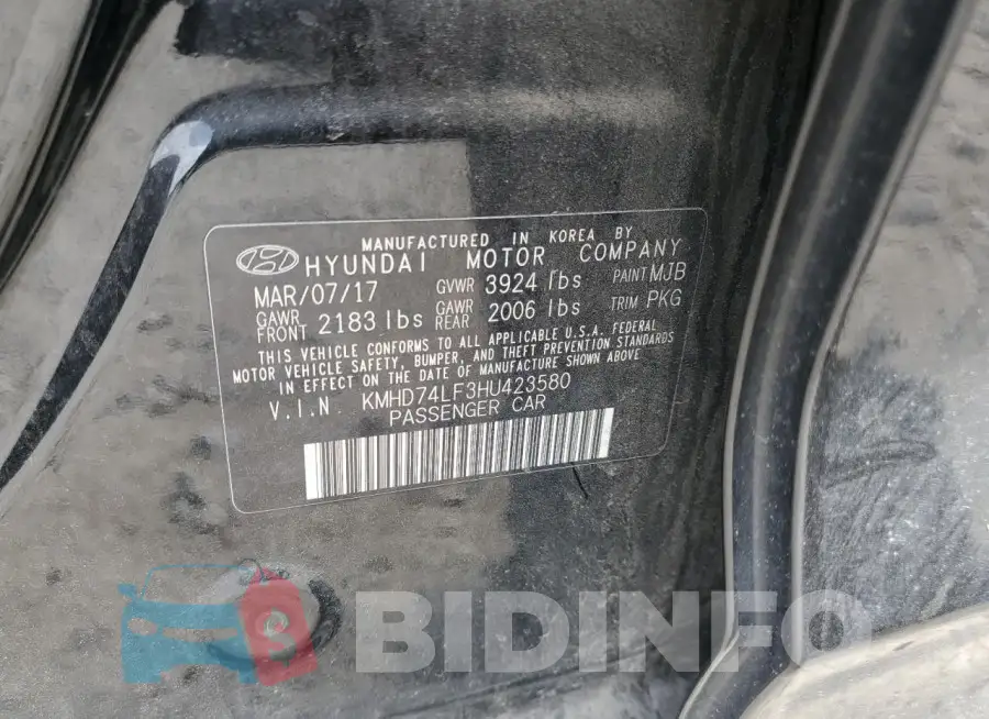 KMHD74LF3HU423580 Photo# 12