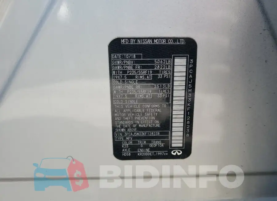 3PCAJ5M33KF128238 Photo# 13