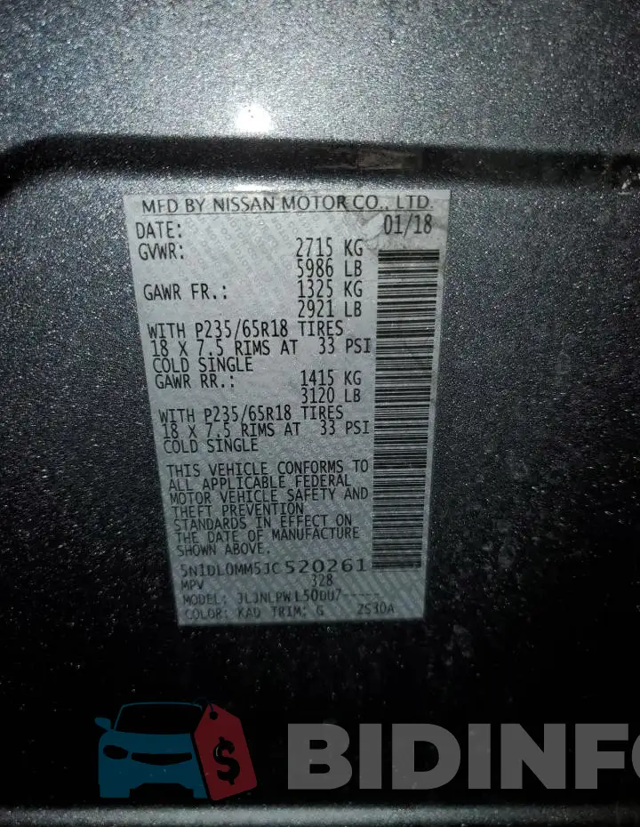 5N1DL0MM5JC520261 Photo# 14