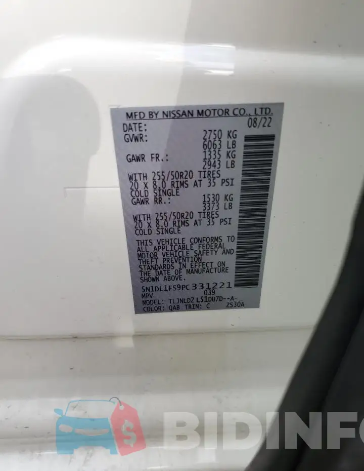 5N1DL1FS9PC331221 Photo# 13