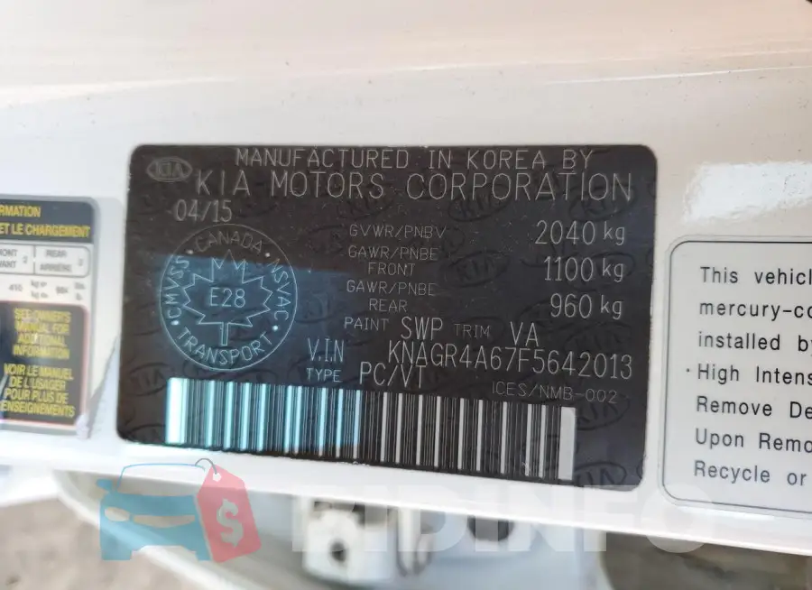 KNAGR4A67F5642013 Photo# 12