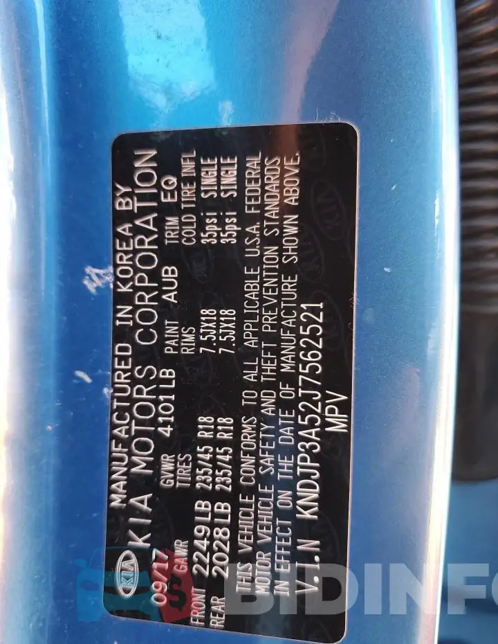 KNDJP3A52J7562521 Photo# 12
