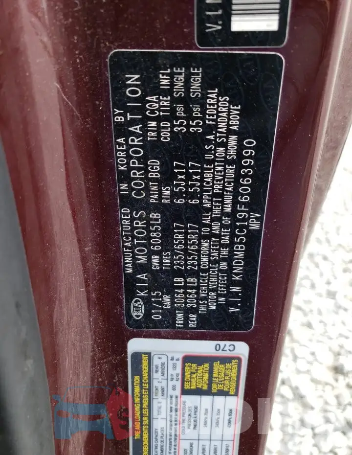 KNDMB5C19F6063990 Photo# 13