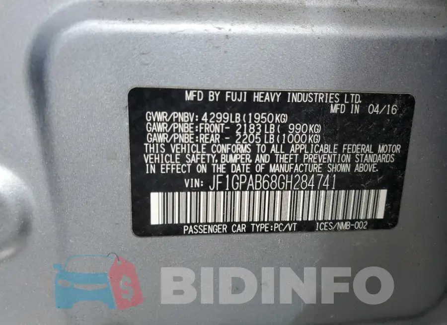 JF1GPAB68GH284741 Photo# 12