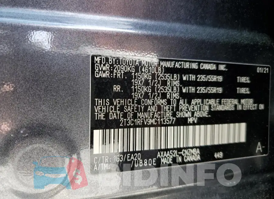 2T3C1RFV9MC113577 Photo# 13