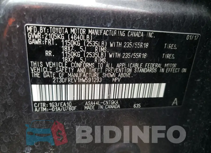 2T3DFREV1HW591293 Photo# 12