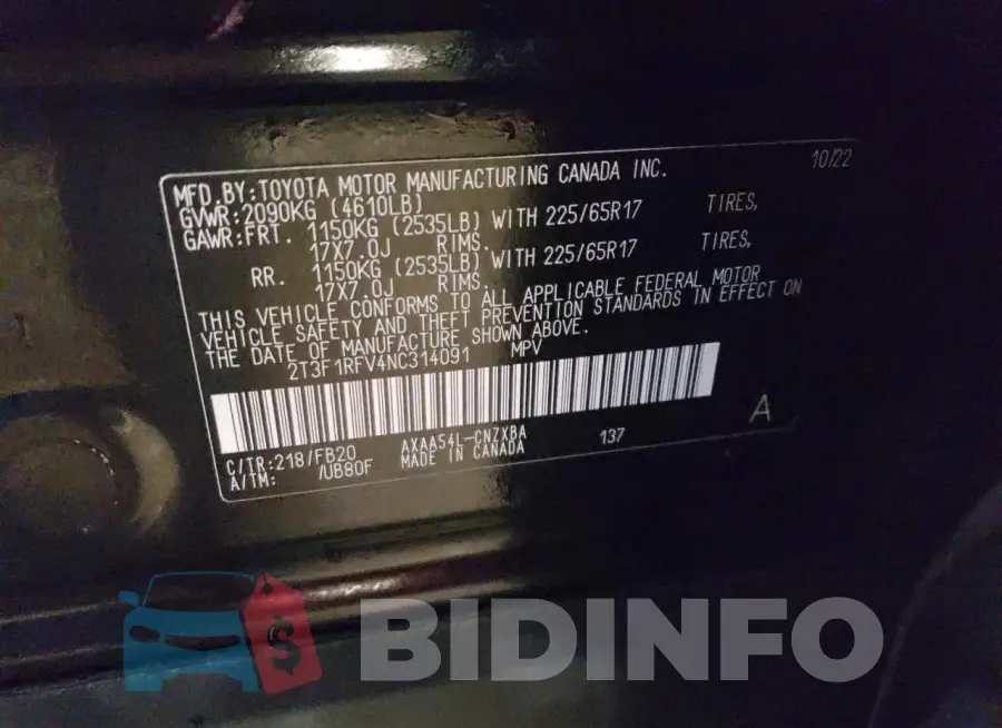 2T3F1RFV4NC314091 Photo# 12