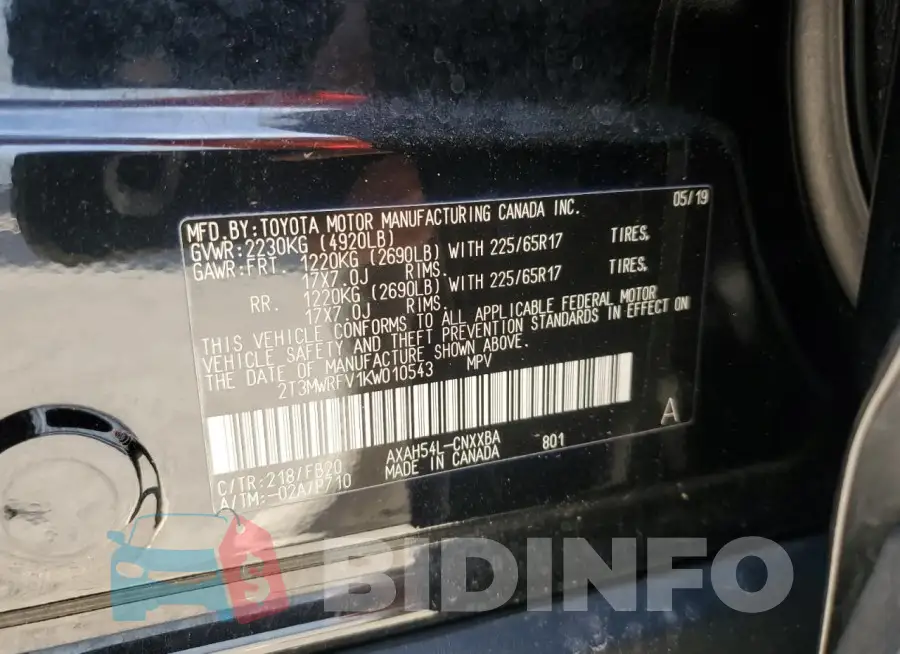 2T3MWRFV1KW010543 Photo# 13