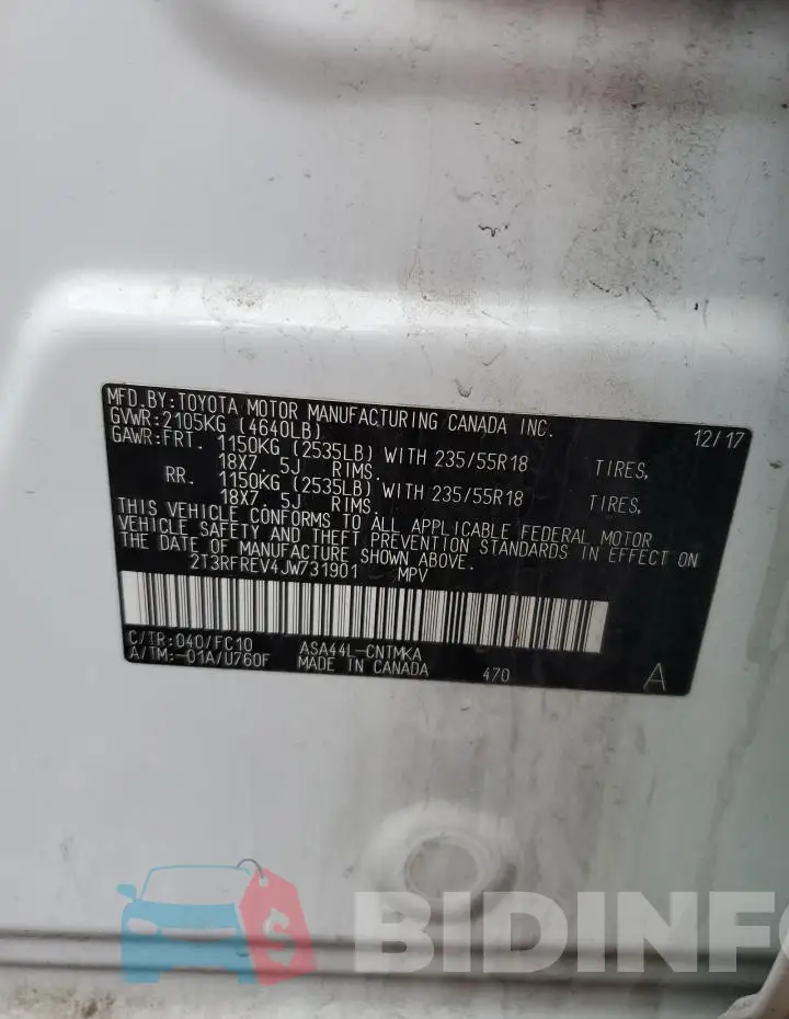 2T3RFREV4JW731901 Photo# 14