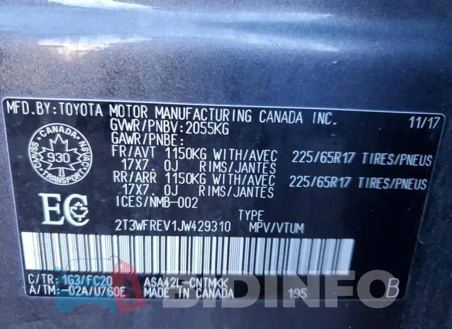 2T3WFREV1JW429310 Photo# 14