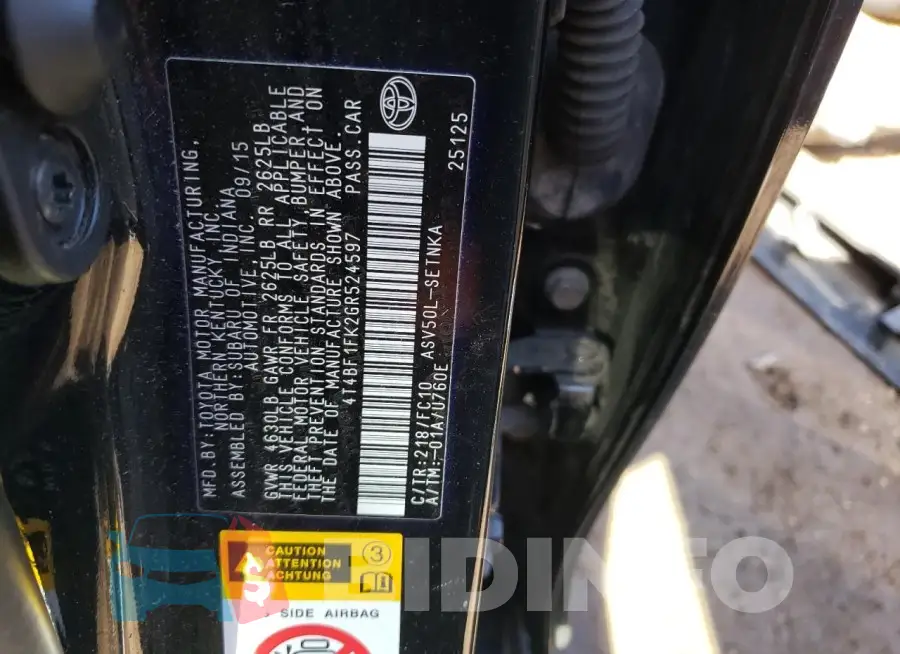 4T4BF1FK2GR524597 Photo# 12