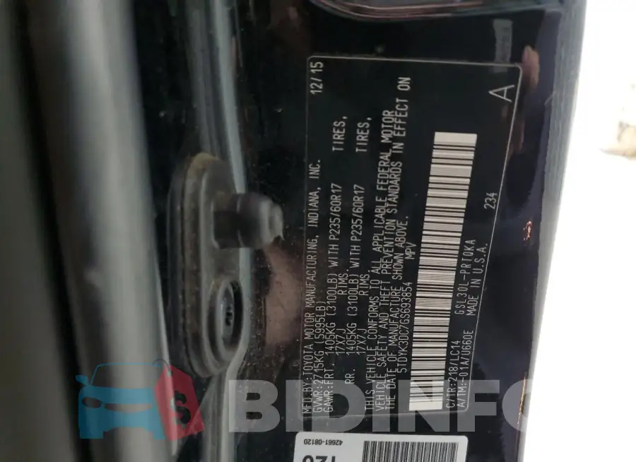 5TDYK3DC7GS693854 Photo# 13