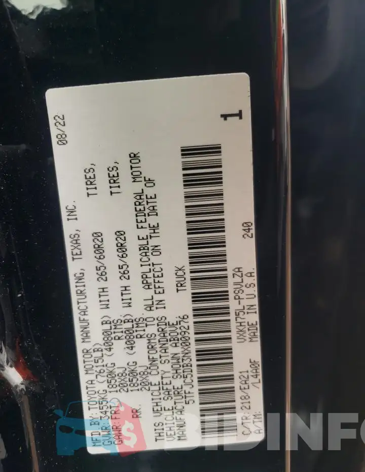 5TFJC5DB3NX009276 Photo# 12